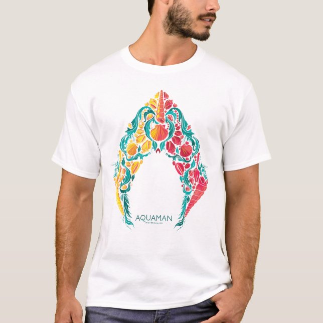 Aquaman | Aquaman & Mera Themed Seashell Logo T-Shirt (Vorderseite)