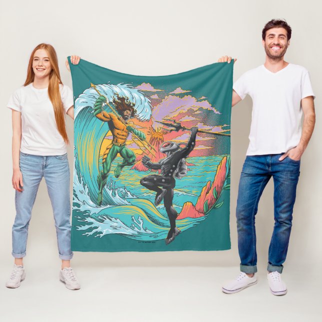 Aquaman & Black Manta Gezeitenwelle Fleecedecke (Beispiel)
