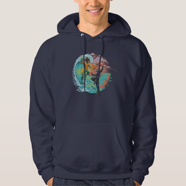 Aquaman & Black Manta Gezeitenwelle Hoodie (Vorderseite)