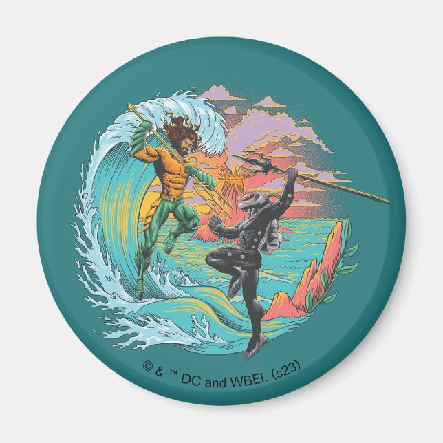 Aquaman & Black Manta Gezeitenwelle Magnet (Vorne)