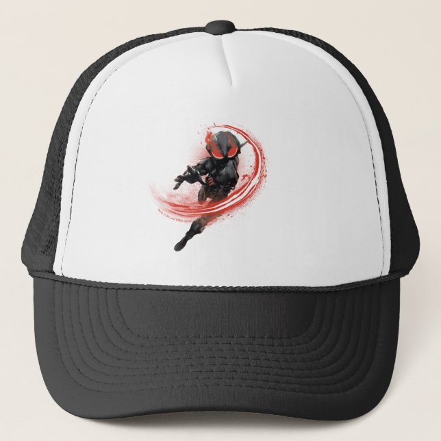 Aquaman | Black Manta Red Swipe Graphic Truckerkappe (Vorderseite)