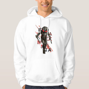 Aquaman Black Manta Scattered Typografy Graphic Hoodie