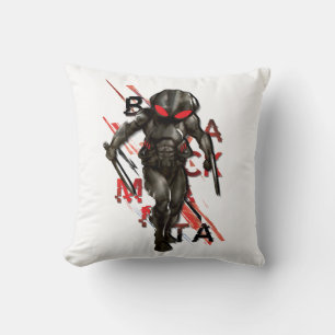 Aquaman   Black Manta Scattered Typografy Graphic Kissen