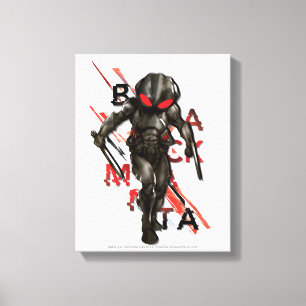 Aquaman   Black Manta Scattered Typografy Graphic Leinwanddruck