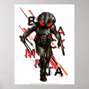 Aquaman   Black Manta Scattered Typografy Graphic Poster