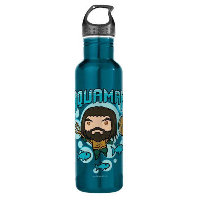 Aquaman | Chibi Aquaman Undersea Graphic Edelstahlflasche (Vorderseite)