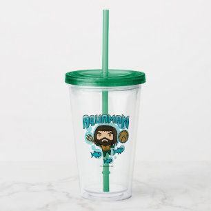 Aquaman Chibi Aquaman unterseeische Grafik Acryltrinkbecher