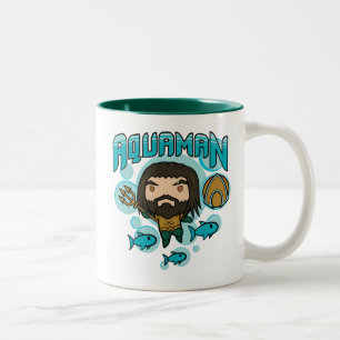 Aquaman Chibi Aquaman unterseeische Grafik Zweifarbige Tasse