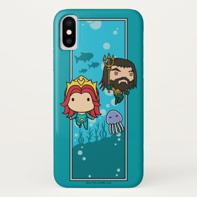 Aquaman | Chibi Mera & Aquaman Undersea Graphic Case-Mate iPhone Hülle (Rückseite)