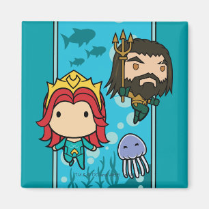 Aquaman   Chibi Mera & Aquaman Undersea Graphic Magnet