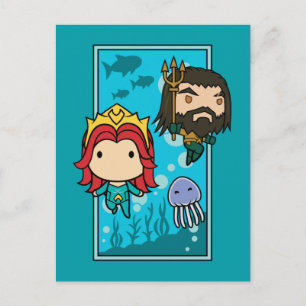 Aquaman   Chibi Mera & Aquaman Undersea Graphic Postkarte