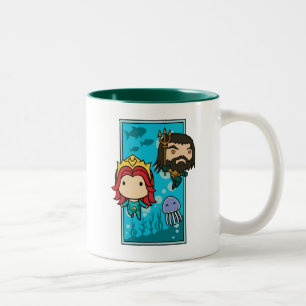 Aquaman Chibi Mera & Aquaman Undersea Graphic Zweifarbige Tasse