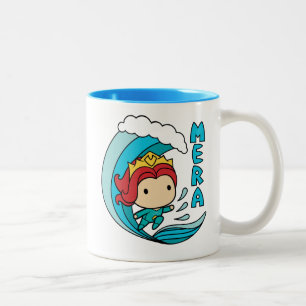 Aquaman   Chibi Mera Reitwellen-Grafik Zweifarbige Tasse