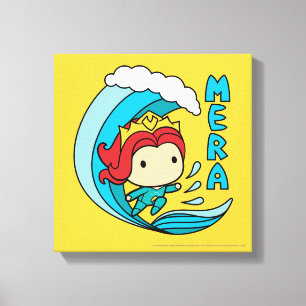 Aquaman   Chibi Mera Riding Wave Graphic Leinwanddruck