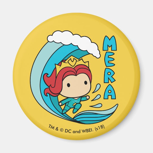 Aquaman | Chibi Mera Riding Wave Graphic Magnet (Vorne)