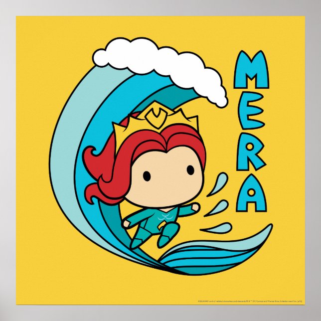 Aquaman | Chibi Mera Riding Wave Graphic Poster (Vorne)