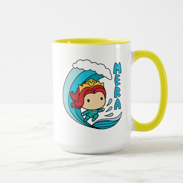 Aquaman | Chibi Mera Riding Wave Graphic Tasse (Rechts)