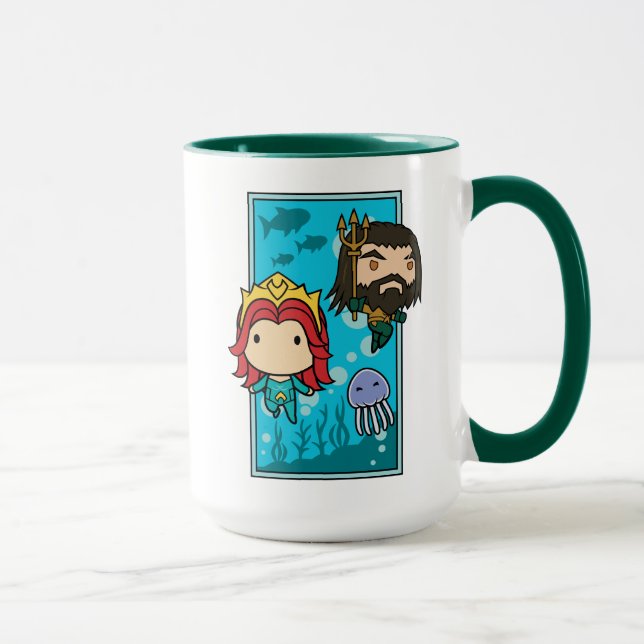 Aquaman | Chibi Mera u. Aquaman unterseeische Tasse (Rechts)