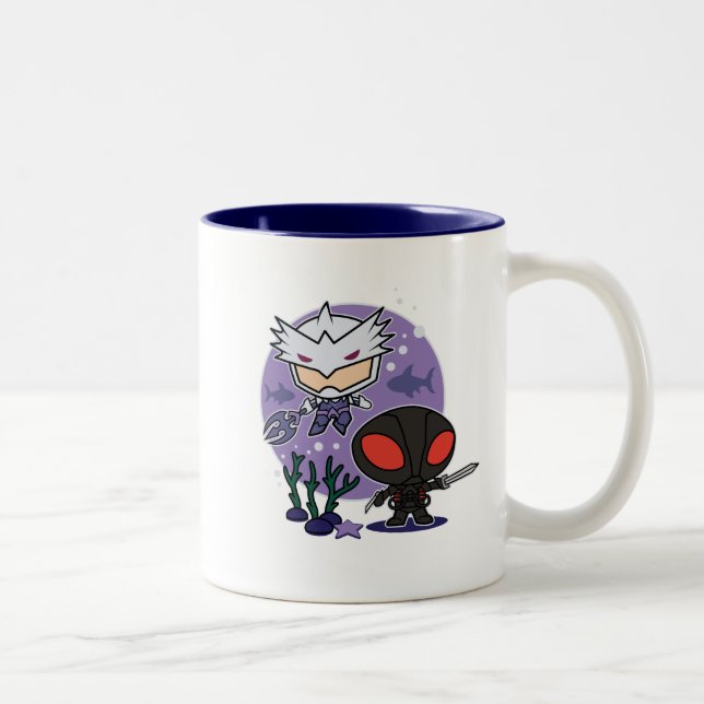 Aquaman | Chibi Orm u. schwarzer Zweifarbige Tasse (Rechts)