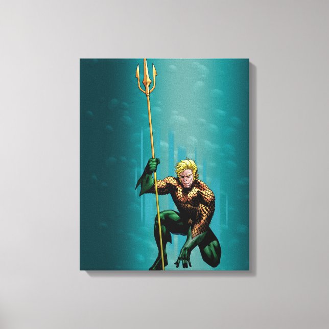 Aquaman Crouching Leinwanddruck (Vorderseite)