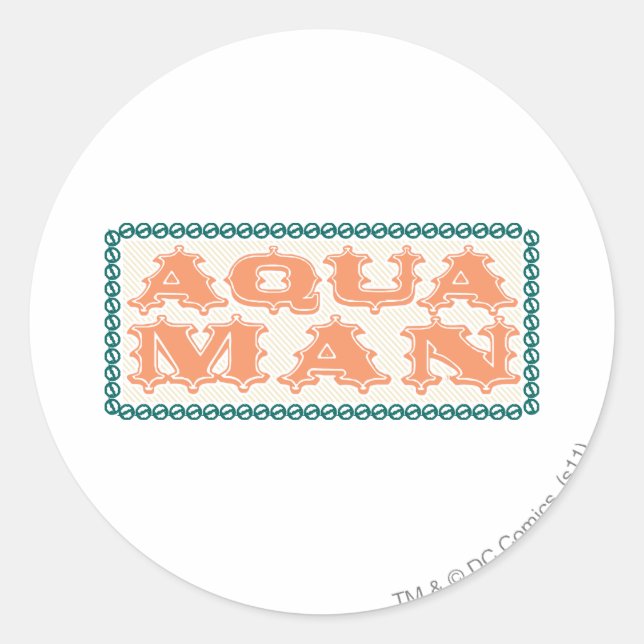 Aquaman Es ist Showtime! Buchstaben Runder Aufkleber (Vorderseite)