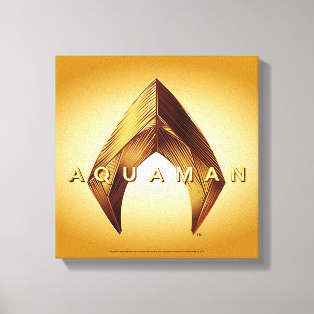 Aquaman | Golden Aquaman Logo Leinwanddruck (Vorderseite)