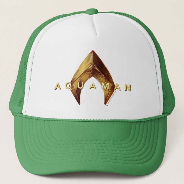 Aquaman | Golden Aquaman Logo Truckerkappe (Vorderseite)