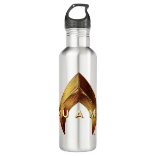 Aquaman   goldenes Aquaman Logo Edelstahlflasche