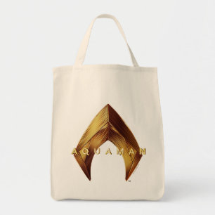 Aquaman   goldenes Aquaman Logo Tragetasche
