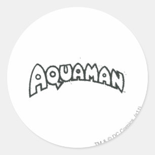 Aquaman Grunge Black Logo 2 Runder Aufkleber