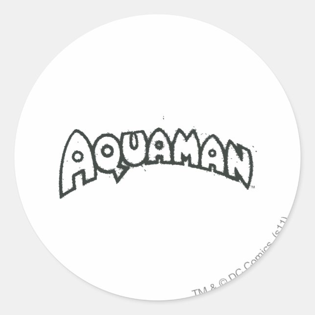 Aquaman Grunge Black Logo 2 Runder Aufkleber (Vorderseite)