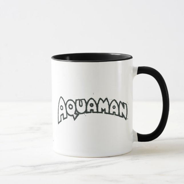 Aquaman Grunge Black Logo 2 Tasse (Rechts)