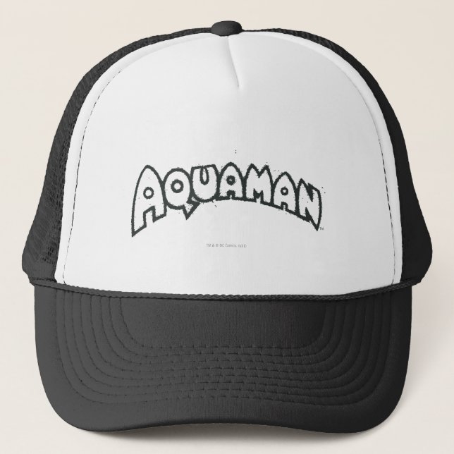 Aquaman Grunge Black Logo 2 Truckerkappe (Vorderseite)