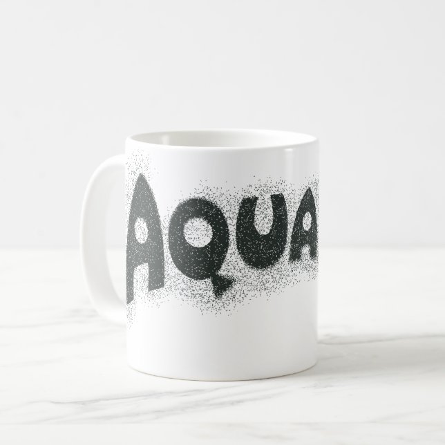 Aquaman Grunge Black Logo Kaffeetasse (Vorderseite Links)
