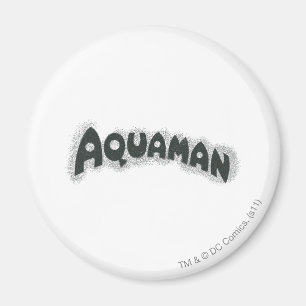 Aquaman Grunge Black Logo Magnet