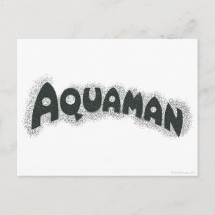 Aquaman Grunge Black Logo Postkarte
