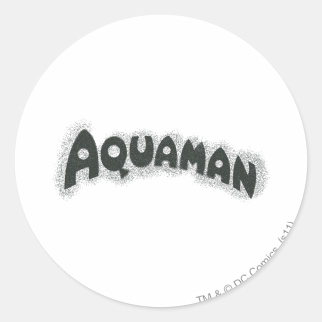 Aquaman Grunge Black Logo Runder Aufkleber (Vorderseite)