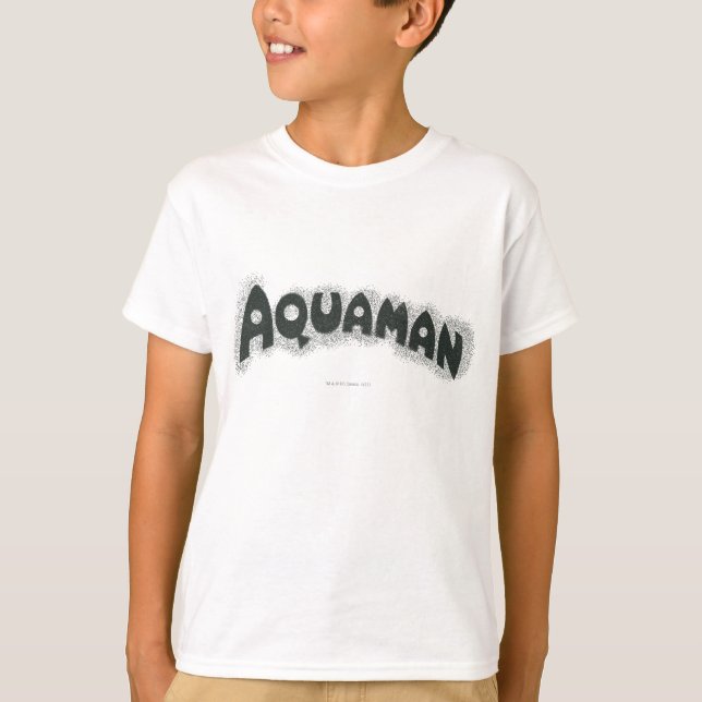 Aquaman Grunge Black Logo T-Shirt (Vorderseite)