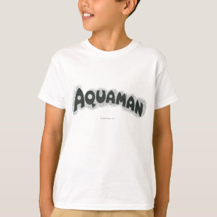 Aquaman Grunge Schwarzes Logo T-Shirt