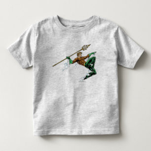 Aquaman holt mit dem Speer aus Kleinkind T-shirt