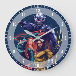 Aquaman   King Orm Versus Mera & Aquaman Große Wanduhr