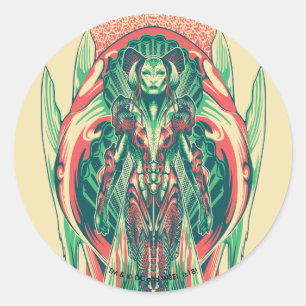 Aquaman   Königin-Fischer-Kunst Nouveau Platte Runder Aufkleber
