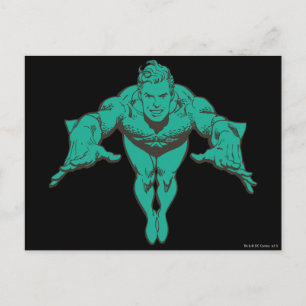 Aquaman Lunging Forward - Aquamarin Postkarte