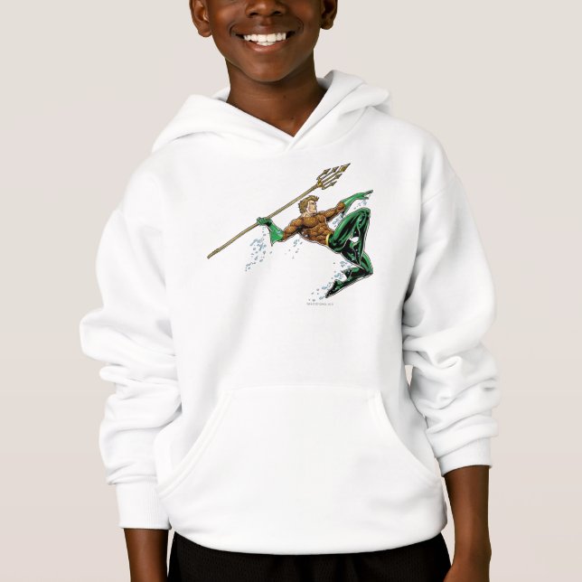 Aquaman Lunging mit Spear Hoodie (Vorderseite)