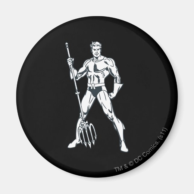 Aquaman mit Pitchfork BW Magnet (Vorne)