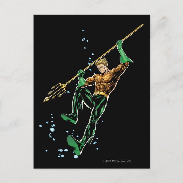 Aquaman mit Spear Postkarte (Vorderseite)