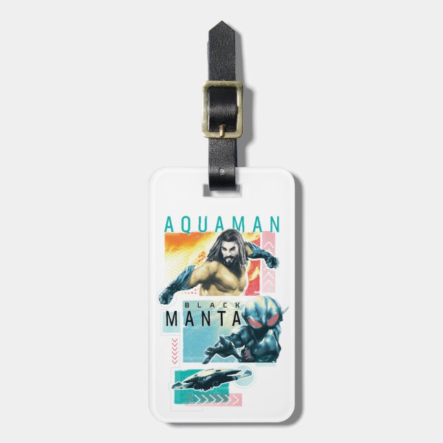 Aquaman| Modernist Aquaman & Black Manta Graphic Gepäckanhänger (Vorderseite vertikal)