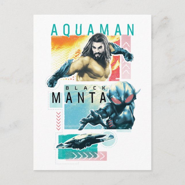 Aquaman | Modernist Aquaman & Black Manta Graphic Postkarte (Vorderseite)