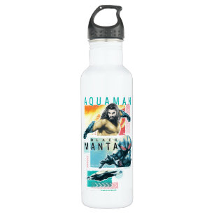 Aquaman   modernistisches Aquaman u. schwarze Edelstahlflasche