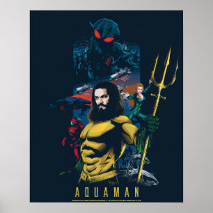 Aquaman   Orin, Mera und schwarze Manta-Grafik Poster